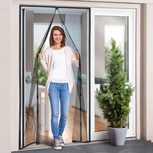 Load image into Gallery viewer, Magic Magnetic Mosquito Screen Door Net Curtain with Magnet Reinforced Polyester Mesh Curtain Back Door Mesh with Full Frame Hook & Loop Auto-Closing