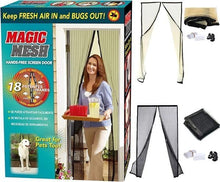 Load image into Gallery viewer, Magic Magnetic Mosquito Screen Door Net Curtain with Magnet Reinforced Polyester Mesh Curtain Back Door Mesh with Full Frame Hook & Loop Auto-Closing