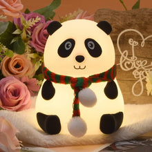 Load image into Gallery viewer, Panda Night Lamp, Panda Touch Silicone Lamp, 7 Colour Changing Light For Kids Bedroom, Usb Rechargeable,Birthday Gift For Girls And Boys (Close Eye), Multicolor, led