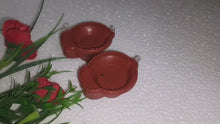 Load and play video in Gallery viewer, Eshwarshop Water Sensor Flameless Indian Diya Deepak LED Light (Brown) with Hand Shape LED- 4 Pieces