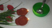 Load and play video in Gallery viewer, Eshwarshop Water Sensor Flameless Indian Diya Deepak LED Light (Brown) with Hand Shape LED- 4 Pieces