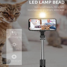 Load image into Gallery viewer, Q07 Selfie Stick with Selfie Remote and Selfie Light Compatible with Any Mobile Phone (Black)