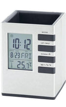 Load image into Gallery viewer, 1 Compartments Plastic Cube Desk Clock Stand With Alarm (Silver)