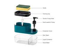 Load image into Gallery viewer, 3 in 1 Soap Pump Dispenser Dish Soap Liquid Dispenser Sponge Holder Dish Soap Pump Dispenser for Kitchen Sink Countertop Kitchen Bathroom (Multi-Color)