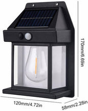 Load image into Gallery viewer, Solar Tungsten Wall Light 2023 New Wireless Dusk to Dawn Motion Sensor LED Wall Sconce IP65 Waterproofs Solar Securitys Light Exterior Wall Mount Lighting for Patio Yard Battery Lights with