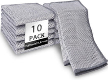 Load image into Gallery viewer, Non Scratch Wire Dish Cloth (Pack of 10), Steel Scrubber for Utensils Cleaning, Multipurpose Wet and Dry Cleaning, Stainless-Steel Dish Wash Scrubber for Washing Dishes, Sinks, Counters