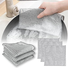 Load image into Gallery viewer, Non Scratch Wire Dish Cloth (Pack of 10), Steel Scrubber for Utensils Cleaning, Multipurpose Wet and Dry Cleaning, Stainless-Steel Dish Wash Scrubber for Washing Dishes, Sinks, Counters