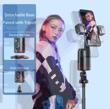 Load image into Gallery viewer, Q02 Auto Face Tracking Mobile Phone Holder, 360° Rotation Gimbal Stabilizer Tripod Smart Shooting Camera Mount for Live Vlog Streaming Video (Gimbal+Rechargeable Remote Control+2 LED Lights)