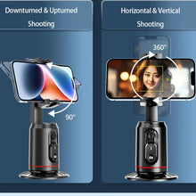 Load image into Gallery viewer, Q02 Auto Face Tracking Mobile Phone Holder, 360° Rotation Gimbal Stabilizer Tripod Smart Shooting Camera Mount for Live Vlog Streaming Video (Gimbal+Rechargeable Remote Control+2 LED Lights)