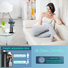 Load image into Gallery viewer, Q02 Auto Face Tracking Mobile Phone Holder, 360° Rotation Gimbal Stabilizer Tripod Smart Shooting Camera Mount for Live Vlog Streaming Video (Gimbal+Rechargeable Remote Control+2 LED Lights)