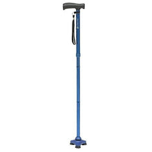 Load image into Gallery viewer, Trusty Cane Adjustable Walking Stick with LED Light for Old Men, Women (Black)