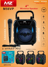 Load image into Gallery viewer, Black Modern MZ M56VP Wired Microphone/1 MZ M56VP Karaoke Speaker System/Dynamic Thunder Sound with Wired Mic