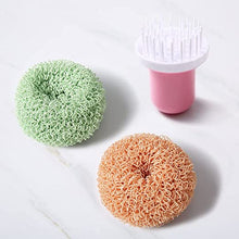 Load image into Gallery viewer, Steel Wire Ball Cleaning Brush with Handle Kitchen Cleaner Tool for Washing