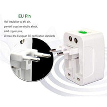 Load image into Gallery viewer, Universal Travel Adapter Worldwide Travel Adapter with Built in Dual USB Charger Ports