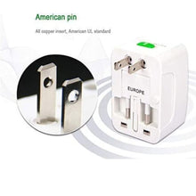 Load image into Gallery viewer, Universal Travel Adapter Worldwide Travel Adapter with Built in Dual USB Charger Ports