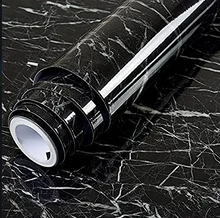 Load image into Gallery viewer, Black Marble Self Adhesive Sticker Roll - Waterproof Stickers