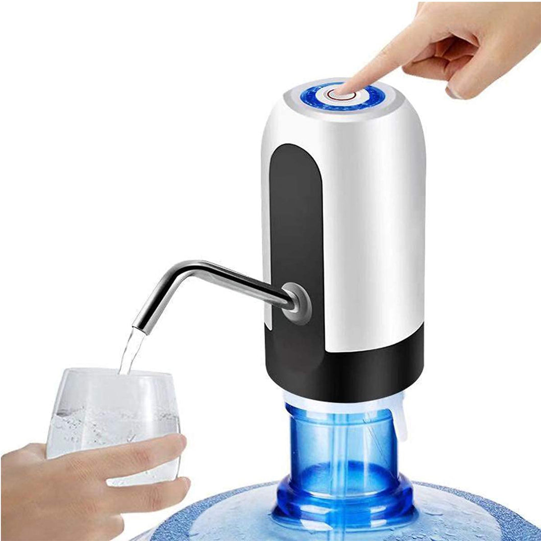 Automatic Wireless Portable Mini Rechargeable Water Bottle Can Dispenser Pump Upto 20 Litre Bottle with USB Charging Cable (Black/White)