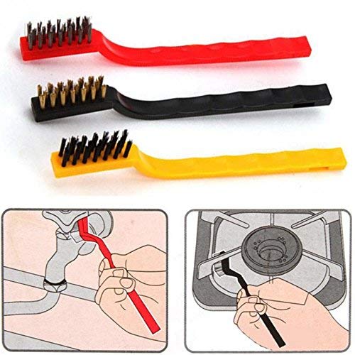 Multifunctional Mini Brush Set Of Three Kitchen Brushes For Gas Hoods  Grease And Stain Removal Cooktop Cleaning Tools Steel Wire Small