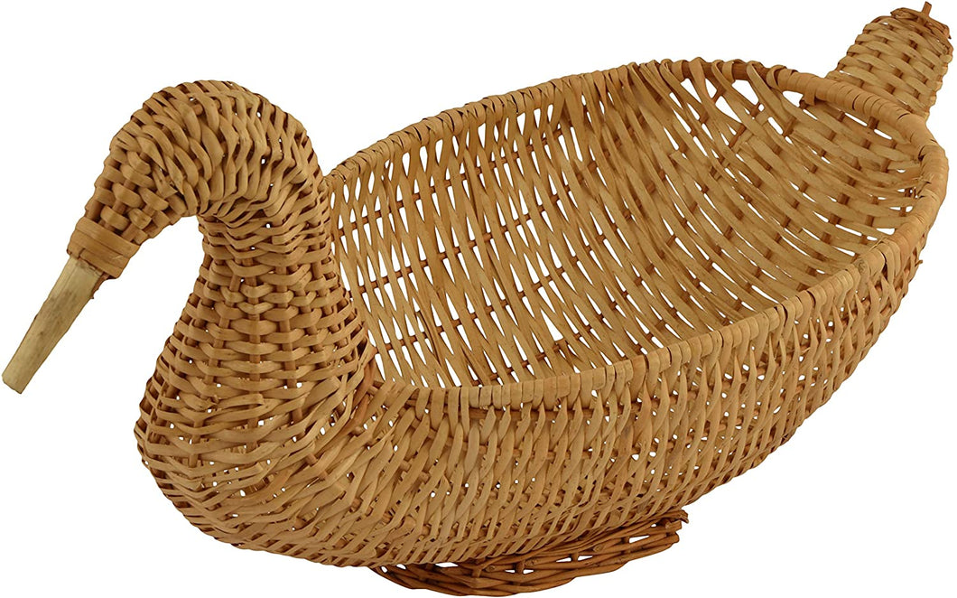 Natural Coloured Eco-Friendly - Multi-Utility Wicker Duck Basket | Bread Basket | Vegetable Basket | Fruit Basket