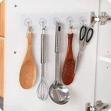 Load image into Gallery viewer, Transparent Strong Self Adhesive Door Wall Hangers Hooks Suction Waterproof Flower Plastic Strong Rack Sticky Sucker Heavy Load Rack Cup Sucker for Kitchen and Bathroom (10)