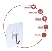 Load image into Gallery viewer, Transparent Strong Self Adhesive Door Wall Hangers Hooks Suction Waterproof Flower Plastic Strong Rack Sticky Sucker Heavy Load Rack Cup Sucker for Kitchen and Bathroom (10)