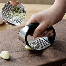 Load image into Gallery viewer, Stainless Steel Kitchen Garlic Crusher and Plastic Portable Ginger Mincer Squeezer Press Rocker Kitchen Chopper with Handle./Stainless Steel Garlic Press Chopper Crusher