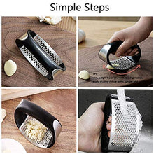 Load image into Gallery viewer, Stainless Steel Kitchen Garlic Crusher and Plastic Portable Ginger Mincer Squeezer Press Rocker Kitchen Chopper with Handle./Stainless Steel Garlic Press Chopper Crusher