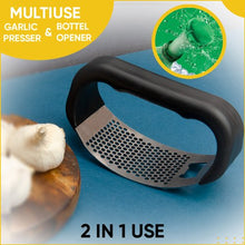 Load image into Gallery viewer, Stainless Steel Kitchen Garlic Crusher and Plastic Portable Ginger Mincer Squeezer Press Rocker Kitchen Chopper with Handle./Stainless Steel Garlic Press Chopper Crusher