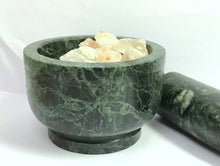 Load image into Gallery viewer, Green Marble Imam Dasta/Mortar and Pestle Set/Ohkli Musal/Kharal/Idi Kallu/Khal Musal/Khalbatta/Spice Grinder-4 Inches Marble Masher
