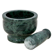 Load image into Gallery viewer, Green Marble Imam Dasta/Mortar and Pestle Set/Ohkli Musal/Kharal/Idi Kallu/Khal Musal/Khalbatta/Spice Grinder-4 Inches Marble Masher