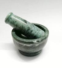 Load image into Gallery viewer, Green Marble Imam Dasta/Mortar and Pestle Set/Ohkli Musal/Kharal/Idi Kallu/Khal Musal/Khalbatta/Spice Grinder-4 Inches Marble Masher