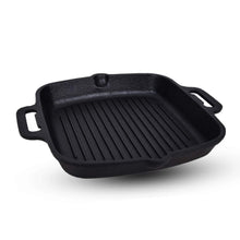 Load image into Gallery viewer, Cast Iron Cookware Set - Grill Pan 10.8Inch & Double Handle Skillet 10Inch, Pre-Seasoned