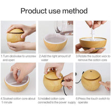 Load image into Gallery viewer, Wooden Cool Mist Humidifiers Essential Oil Diffuser Aroma Air Humidifier with Colorful Change for Car, Office, Babies, humidifiers for home, air humidifier for room (multi coloured)