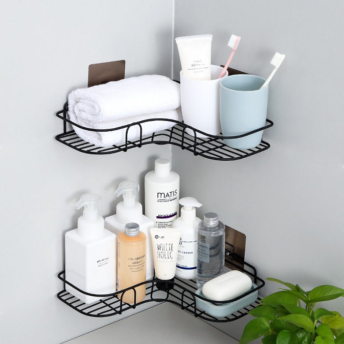 Proffitto Self-Adhesive Bathroom Corner Rack Storage Shelves, Stainless  Steel Bathroom Corner