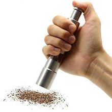 Load image into Gallery viewer, Stainless Steel Black Pepper Grinder Spice Thumb Press Salt Mill, Hand Grinder Machine,Manual Operation, Silver