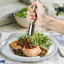 Load image into Gallery viewer, Stainless Steel Black Pepper Grinder Spice Thumb Press Salt Mill, Hand Grinder Machine,Manual Operation, Silver