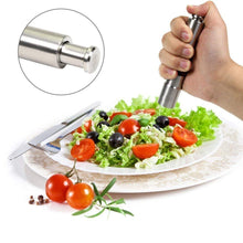 Load image into Gallery viewer, Stainless Steel Black Pepper Grinder Spice Thumb Press Salt Mill, Hand Grinder Machine,Manual Operation, Silver