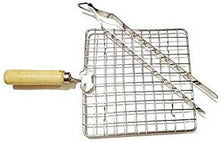 Load image into Gallery viewer, Roasting Net with Steel Tong,Stainless Steel Wire Roaster, Wooden Handle with Roasting Net, Papad Jali,Roti Grill,Chapati Grill (Square Roaster+ 1 Tong/Chimta) -1 pc