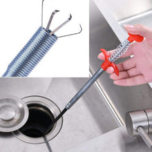 Load image into Gallery viewer, SS Drain Clog Remover 90 cm /Hair Catchingl Sink Overflow Drain Cleaning Drain Clog Water Pipe Sink Cleaner Snake Unblocked Kitchen Bath Rod Hair Remover (Random Color)