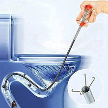 Load image into Gallery viewer, SS Drain Clog Remover 90 cm /Hair Catchingl Sink Overflow Drain Cleaning Drain Clog Water Pipe Sink Cleaner Snake Unblocked Kitchen Bath Rod Hair Remover (Random Color)