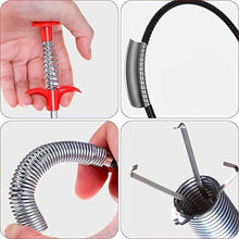Load image into Gallery viewer, SS Drain Clog Remover 90 cm /Hair Catchingl Sink Overflow Drain Cleaning Drain Clog Water Pipe Sink Cleaner Snake Unblocked Kitchen Bath Rod Hair Remover (Random Color)