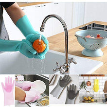 Load image into Gallery viewer, Silicone Non-Slip, Dish Washing and Pet Grooming, Magic Latex Scrubbing Gloves for Household Cleaning Great for Protecting Hands (Standard Size,) (Multicolor, 1 Pair {2 Pisces})