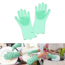 Load image into Gallery viewer, Silicone Non-Slip, Dish Washing and Pet Grooming, Magic Latex Scrubbing Gloves for Household Cleaning Great for Protecting Hands (Standard Size,) (Multicolor, 1 Pair {2 Pisces})