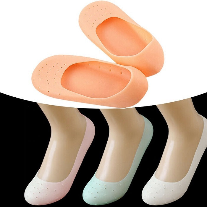 2 Pair Full Length Silicone Gel Moisturizing Socks Foot Care Protector