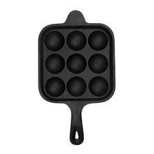 Load image into Gallery viewer, Premium Quality Pre Seasoned Cast Iron Cookware - Single Handle Paniyaram Pan - 9pits