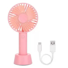Load image into Gallery viewer, Mini Portable USB Hand Fan Rechargeable Battery Operated Personal Table Fan with Standing Holder Handy