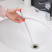 Load image into Gallery viewer, SS Drain Clog Remover 90 cm /Hair Catchingl Sink Overflow Drain Cleaning Drain Clog Water Pipe Sink Cleaner Snake Unblocked Kitchen Bath Rod Hair Remover (Random Color)