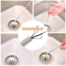 Load image into Gallery viewer, SS Drain Clog Remover 90 cm /Hair Catchingl Sink Overflow Drain Cleaning Drain Clog Water Pipe Sink Cleaner Snake Unblocked Kitchen Bath Rod Hair Remover (Random Color)