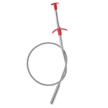 Load image into Gallery viewer, SS Drain Clog Remover 90 cm /Hair Catchingl Sink Overflow Drain Cleaning Drain Clog Water Pipe Sink Cleaner Snake Unblocked Kitchen Bath Rod Hair Remover (Random Color)