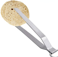 Load image into Gallery viewer, Roasting Net with Steel Tong,Stainless Steel Wire Roaster, Wooden Handle with Roasting Net, Papad Jali,Roti Grill,Chapati Grill (Square Roaster+ 1 Tong/Chimta) -1 pc